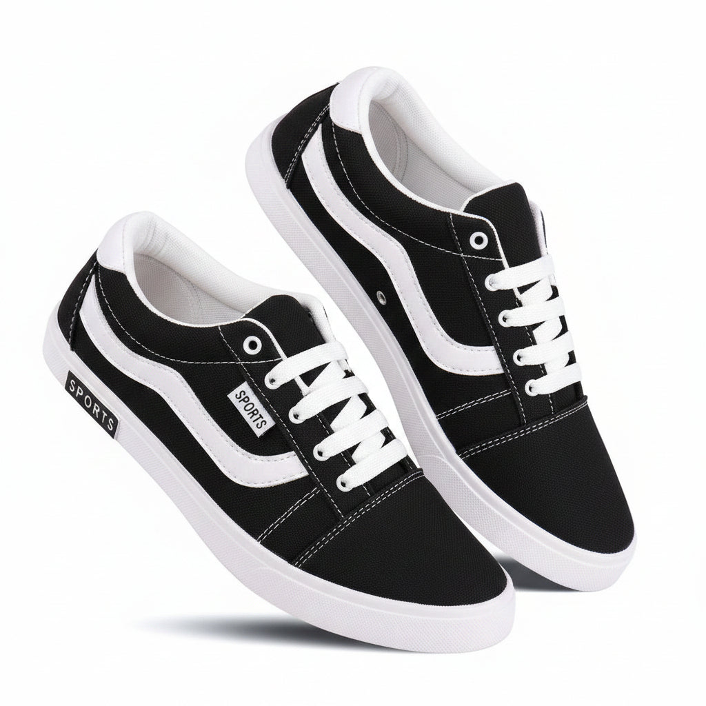 Casual Shoes for Men (Black & White, 6)